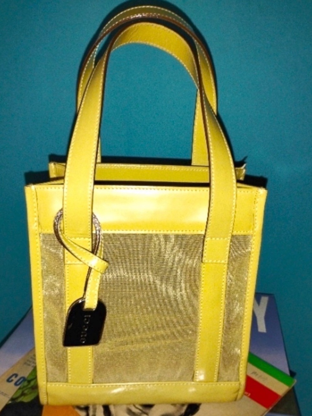 Gucci by Tom Ford Yellow Mesh Tote with a Matching Mini Pouch